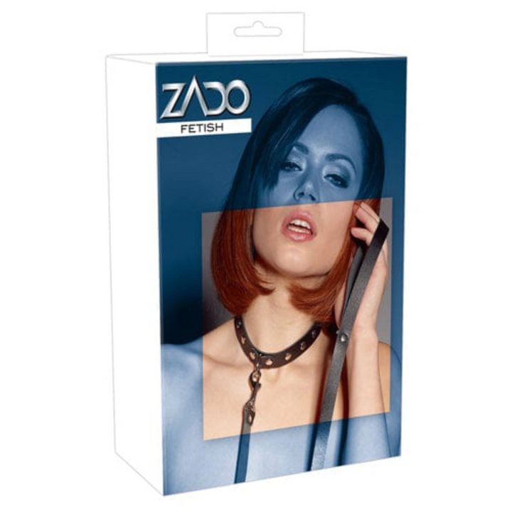 Zado Halsbänder Zado BDSM Halsband Lederhalsband mit Gürtel diskret bestellen bei marielove