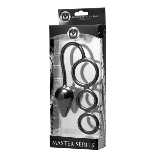 Master Series Penisring Default Master Series Penisring Triple Threat Silicone Tri-Cock Ring and Plug diskret bestellen bei marielove